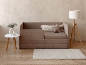 Диван-кровать Happy (капучино) в Криводановке - krivodanovka.mebel-nsk.ru | фото