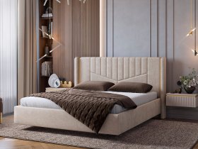 Кровать двуспальная 1,6м Диор (кашемир суфле (велюр)) в Криводановке - krivodanovka.mebel-nsk.ru | фото
