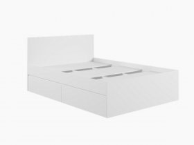Кровать двуспальная с ящиками 1,4м Мадера-М1400 (белый) в Криводановке - krivodanovka.mebel-nsk.ru | фото