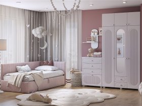 Модульная детская Милана (белое дерево/сакура) в Криводановке - krivodanovka.mebel-nsk.ru | фото