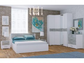 Модульная спальня Бьянка (белый/бетон) в Криводановке - krivodanovka.mebel-nsk.ru | фото