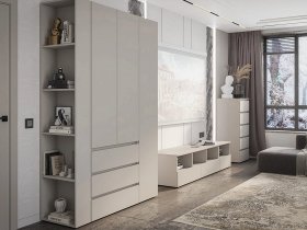 Модульная стенка Люмо (кашемир) в Криводановке - krivodanovka.mebel-nsk.ru | фото