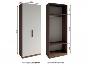 Шкаф 900 Роза (орех франклин карамельный/бежевый скин) в Криводановке - krivodanovka.mebel-nsk.ru | фото