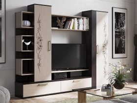 Стенка «Дакота» (венге/дуб молочный) в Криводановке - krivodanovka.mebel-nsk.ru | фото