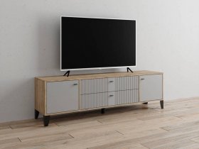 Тумба под ТВ Парус-10 (дуб крафт серый/серый) в Криводановке - krivodanovka.mebel-nsk.ru | фото