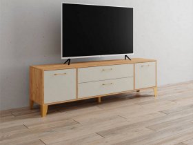 Тумба под ТВ Парус-13 (дуб крафт золотой/кашемир) в Криводановке - krivodanovka.mebel-nsk.ru | фото