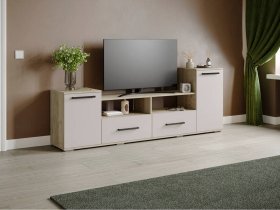 Тумба под ТВ Парус-2 (дуб крафт серый/кашемир) в Криводановке - krivodanovka.mebel-nsk.ru | фото