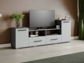 Тумба под ТВ Парус-2 (графит серый/серый камень) в Криводановке - krivodanovka.mebel-nsk.ru | фото